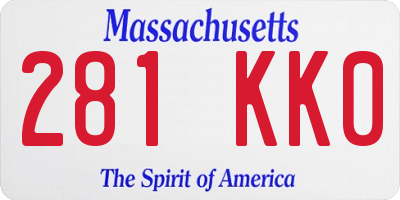 MA license plate 281KK0