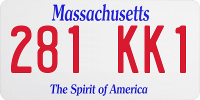 MA license plate 281KK1