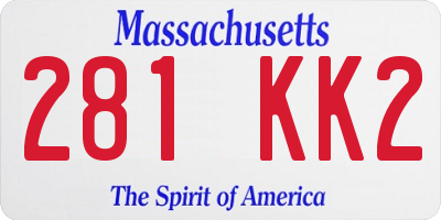 MA license plate 281KK2