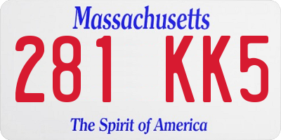 MA license plate 281KK5