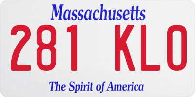 MA license plate 281KL0