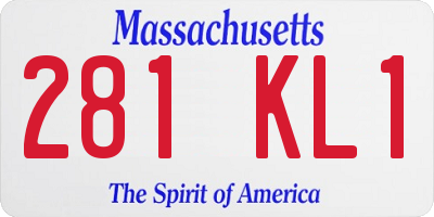 MA license plate 281KL1