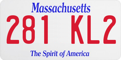 MA license plate 281KL2