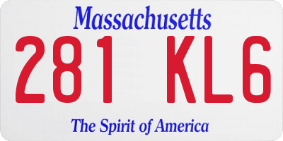 MA license plate 281KL6