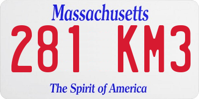 MA license plate 281KM3