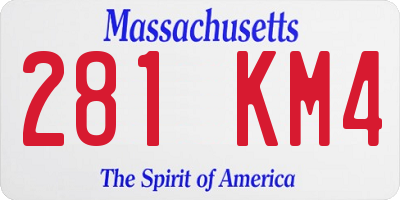 MA license plate 281KM4