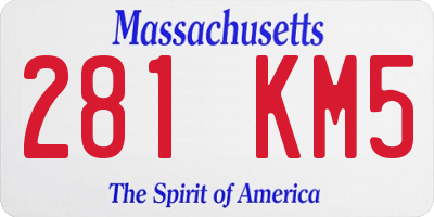 MA license plate 281KM5