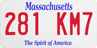 MA license plate 281KM7