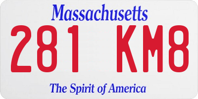 MA license plate 281KM8