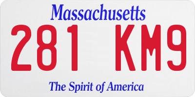MA license plate 281KM9