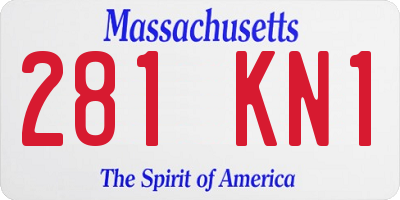 MA license plate 281KN1