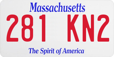 MA license plate 281KN2