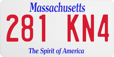 MA license plate 281KN4