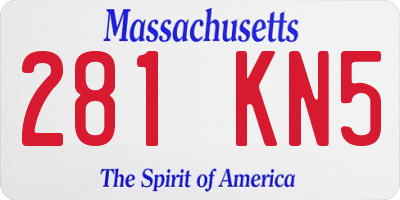 MA license plate 281KN5