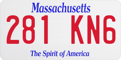 MA license plate 281KN6