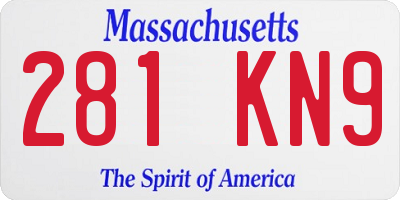 MA license plate 281KN9