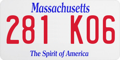 MA license plate 281KO6