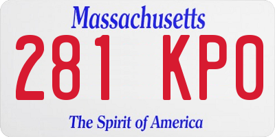MA license plate 281KP0