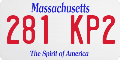 MA license plate 281KP2