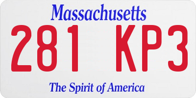 MA license plate 281KP3