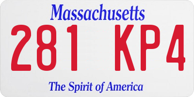 MA license plate 281KP4