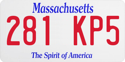 MA license plate 281KP5