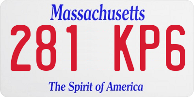MA license plate 281KP6