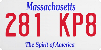 MA license plate 281KP8