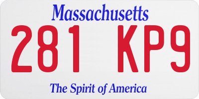 MA license plate 281KP9