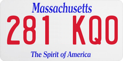 MA license plate 281KQ0