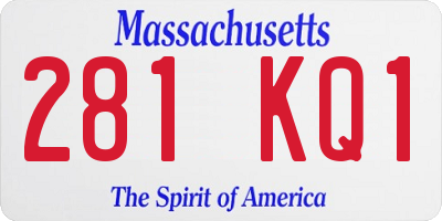 MA license plate 281KQ1