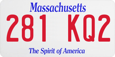 MA license plate 281KQ2