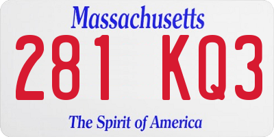 MA license plate 281KQ3