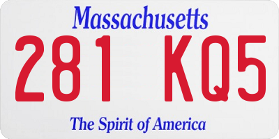 MA license plate 281KQ5