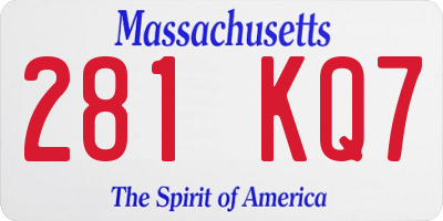 MA license plate 281KQ7