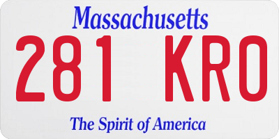 MA license plate 281KR0
