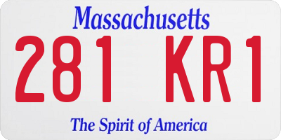 MA license plate 281KR1