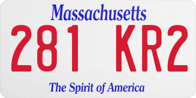 MA license plate 281KR2