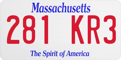 MA license plate 281KR3