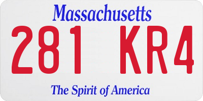MA license plate 281KR4