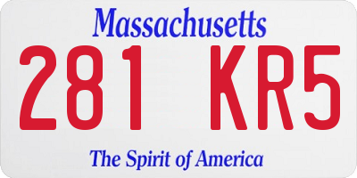 MA license plate 281KR5