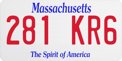 MA license plate 281KR6