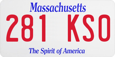 MA license plate 281KS0