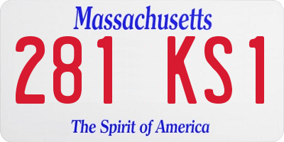 MA license plate 281KS1