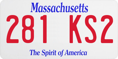 MA license plate 281KS2