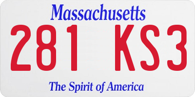 MA license plate 281KS3
