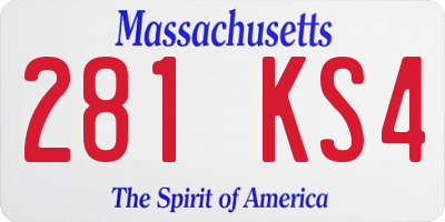 MA license plate 281KS4