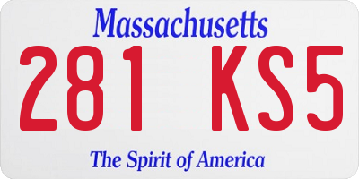 MA license plate 281KS5