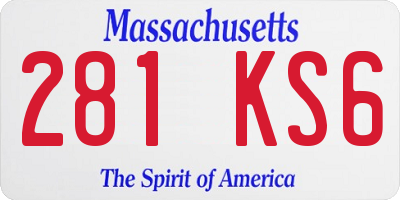 MA license plate 281KS6