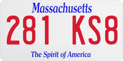 MA license plate 281KS8